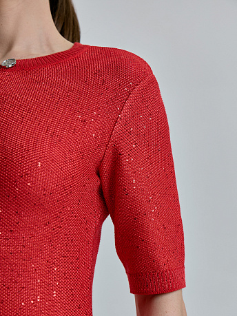 Платье из вискозы и хлопка с пайетками PVCPb-149