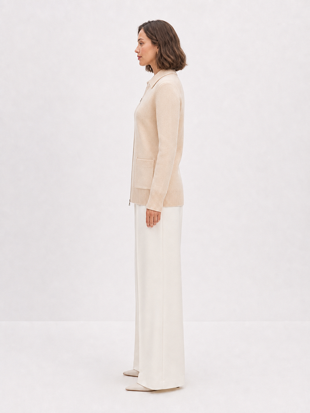Кардиган трикотажный KС-128 (св.бежевый, 44-46)