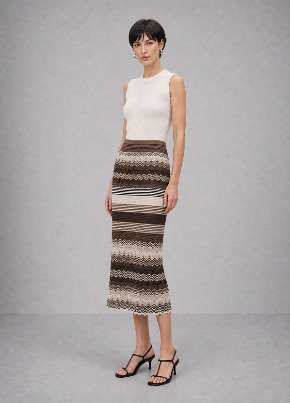 Юбка трикотажная YVC-170 (какао, 44-46)