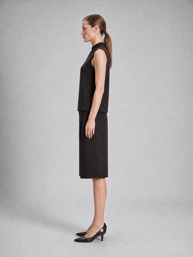Костюм (джемпер+бермуды) трикотажный KJBrVCPb-195 (т.коричневый, 44-46)